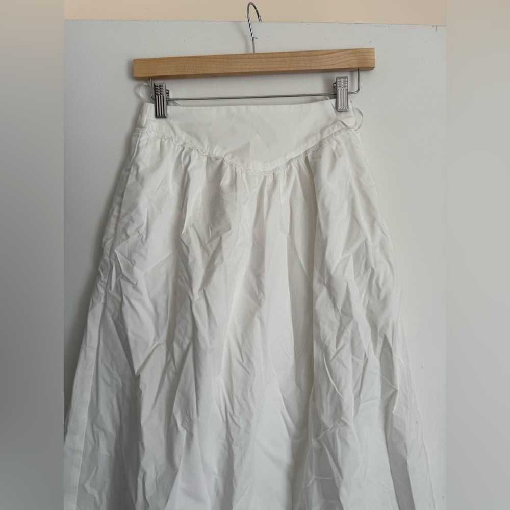 Wayf white midi skirt with lace detail